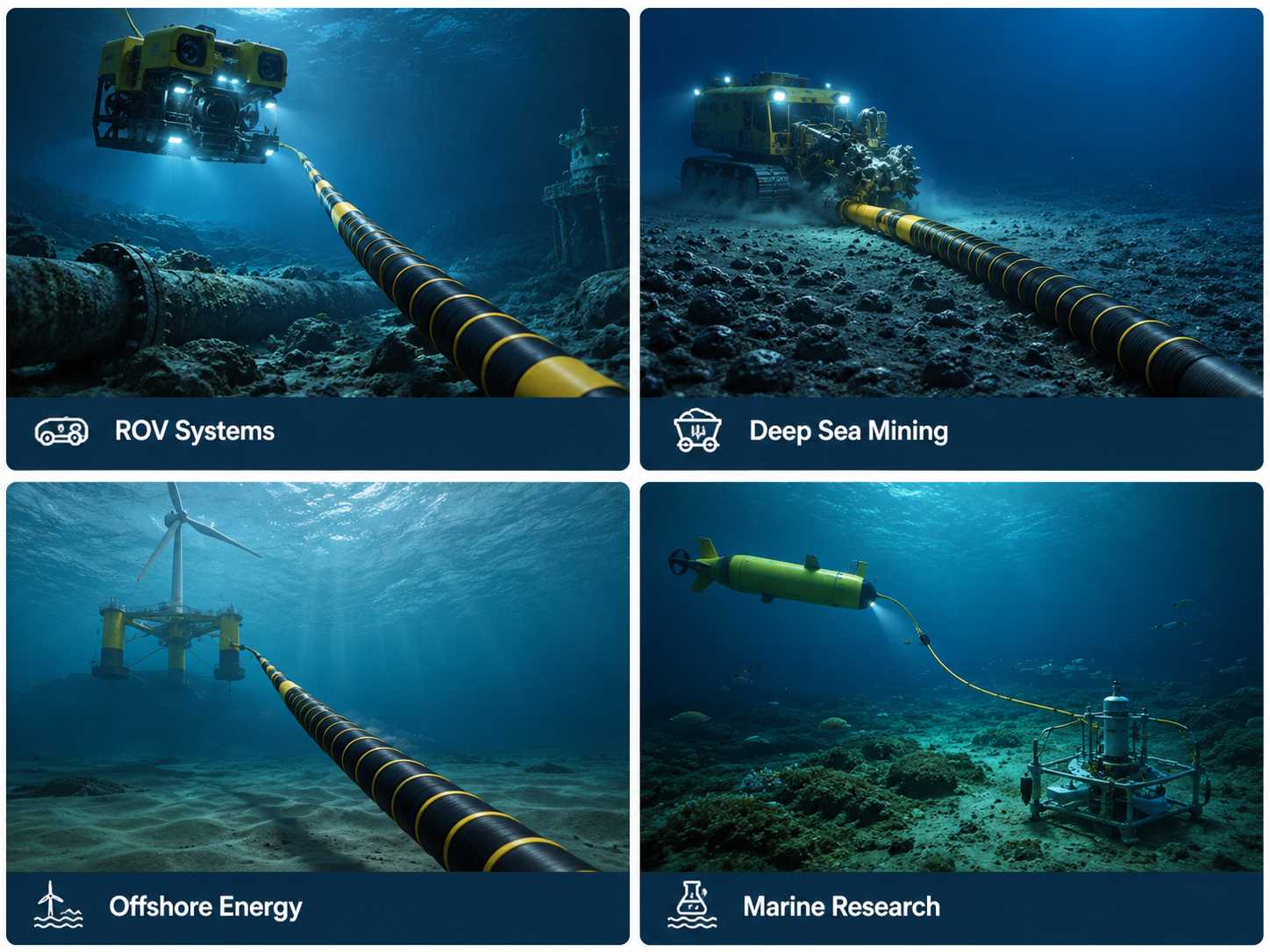 Custom engineered subsea cable applications in ROV systems, deep sea mining, offshore energy, and marine research.jpg